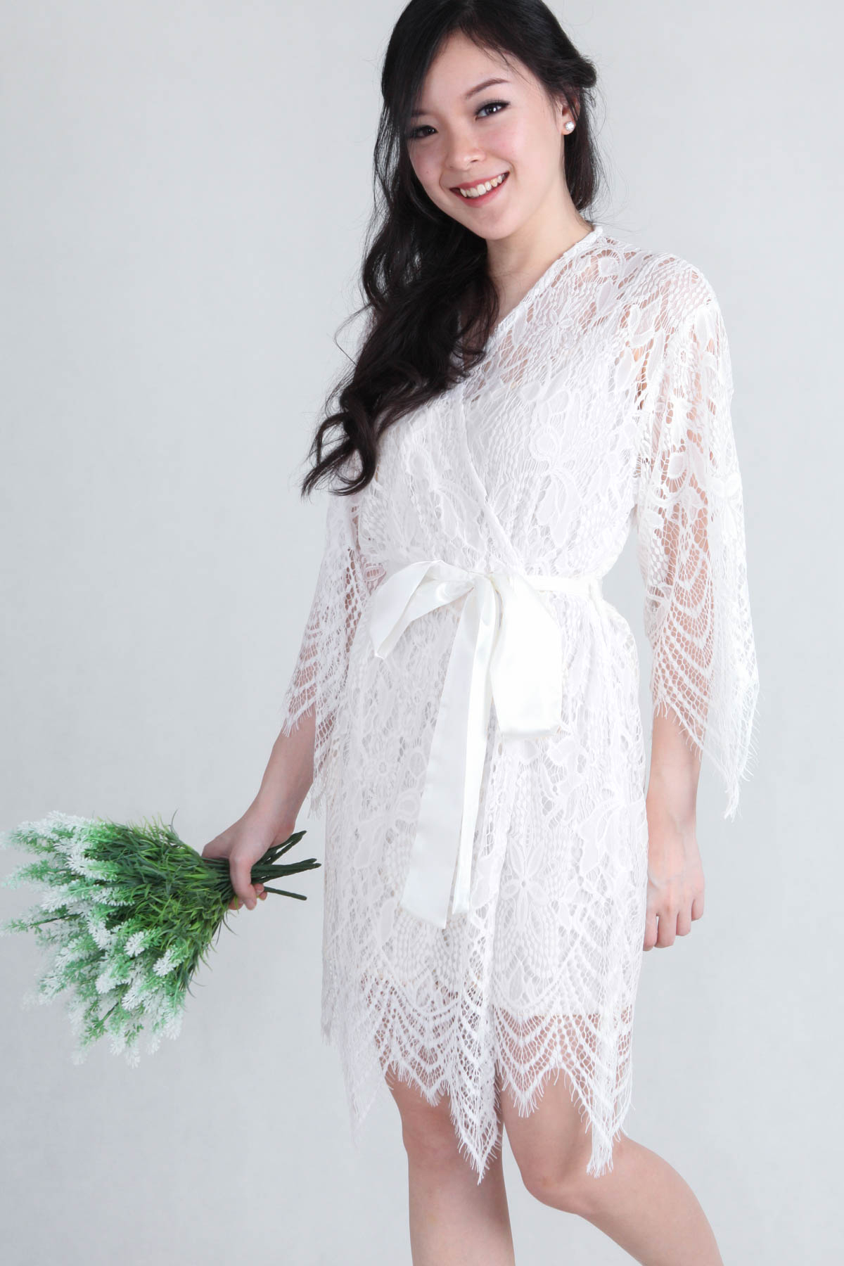 Luna Lace Bridal Robe (Short)