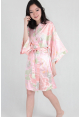 Watercolour Satin Kimono Robe in Pink