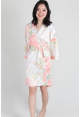 Watercolour Satin Kimono Robe in White