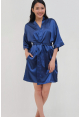 Luxe Satin Robe in Midnight Blue