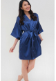 Luxe Satin Robe in Midnight Blue