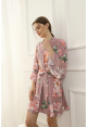 Petra Floral Ruffle Robe in Mauve